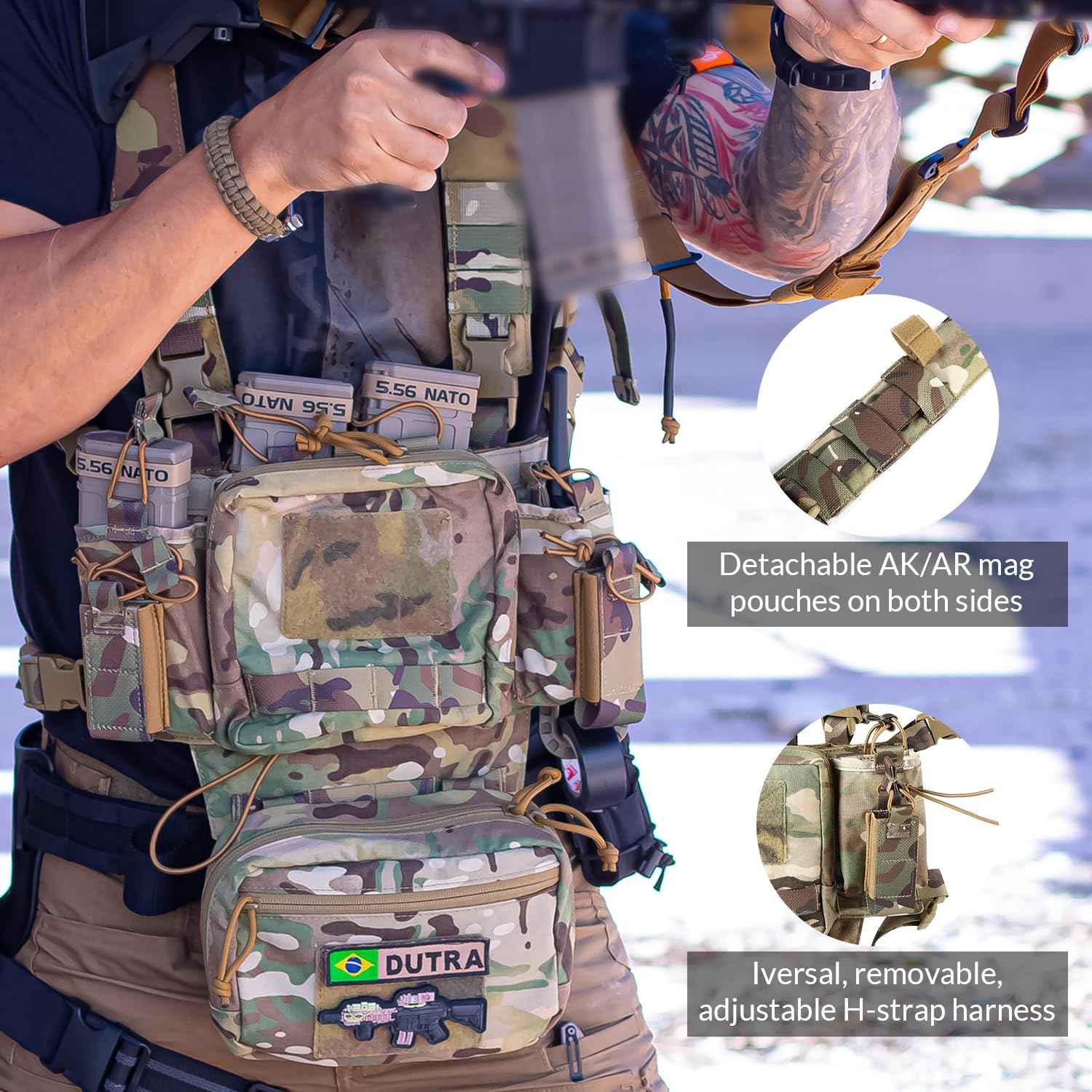 Votagoo Tactical Chest Rig – Adjustable & Detachable Design
