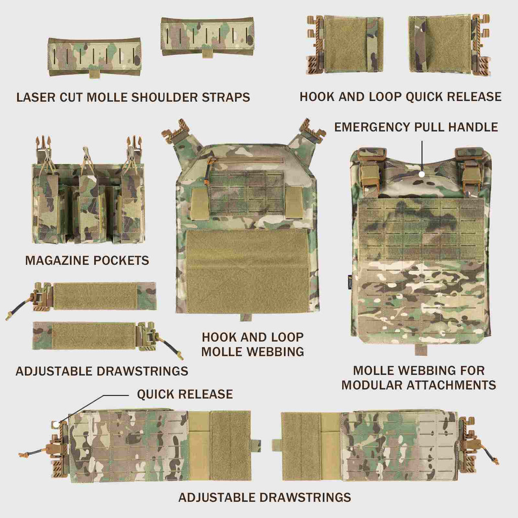 Votagoo Tactical Vest 601 – Laser Cut MOLLE Adjustable Vest