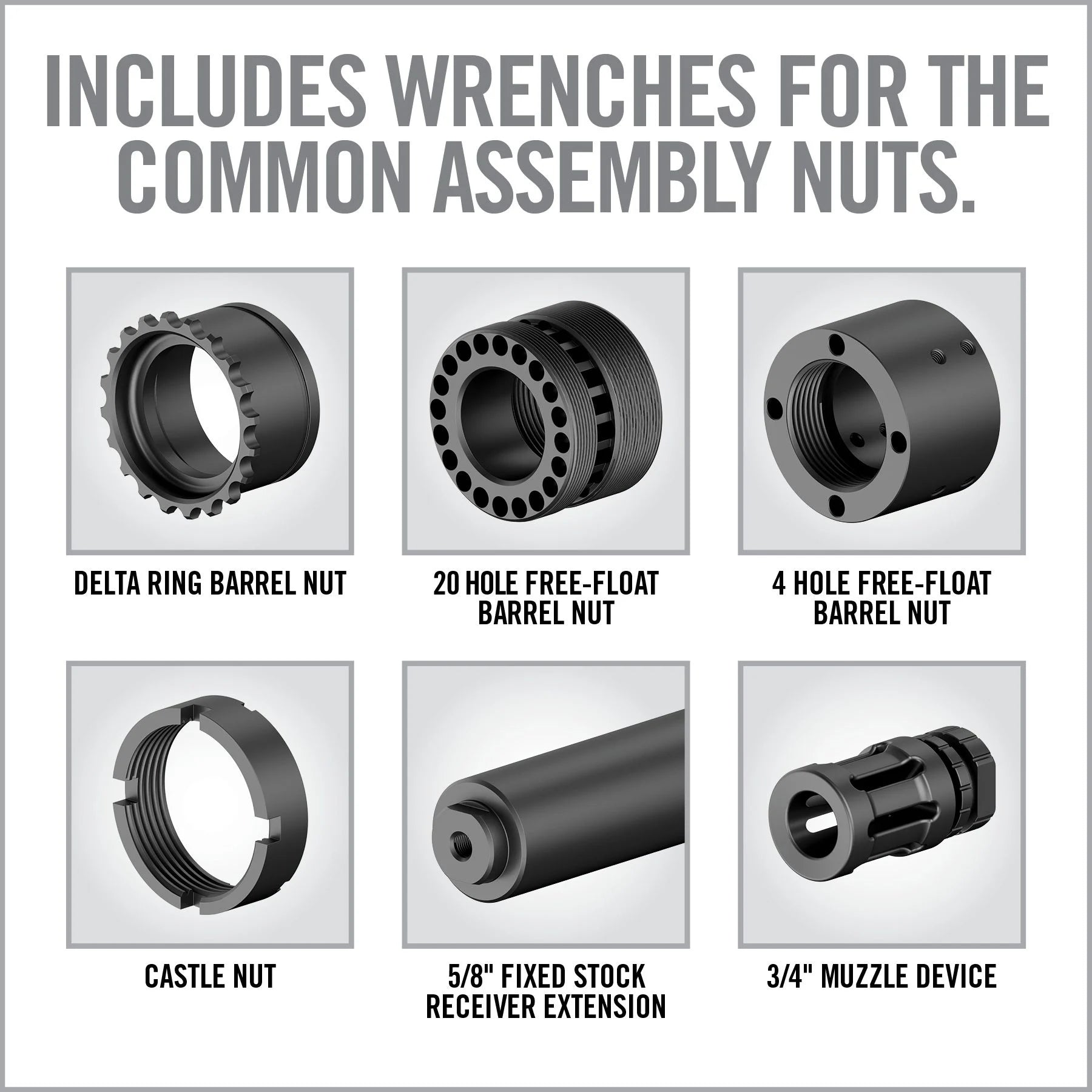 Master-Fit A2/AR15 Crowfoot Wrench Set