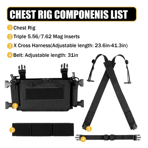 VOTAGOO D3CRM Tactical Chest Rig for Shooting Hunting