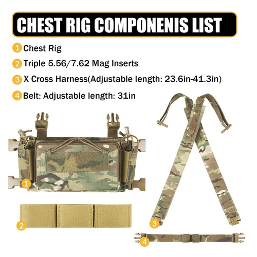 VOTAGOO D3CRM Tactical Chest Rig for Shooting Hunting