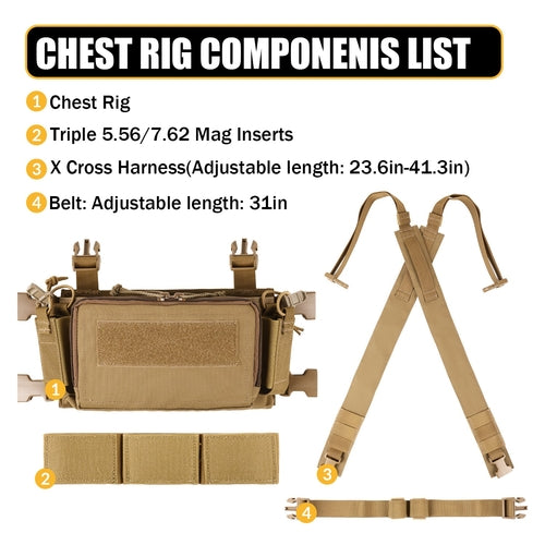 VOTAGOO D3CRM Tactical Chest Rig for Shooting Hunting