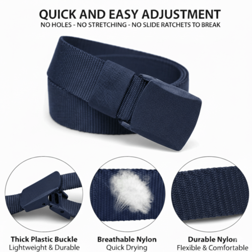 XGear Tactical Adjustable Nylon Belt with Plastic Buckle