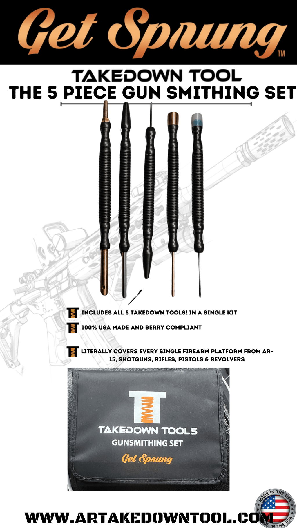 The AR-Takedown 5 piece Gunsmithing Set