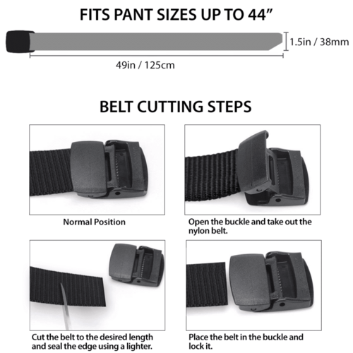 XGear Tactical Adjustable Nylon Belt with Plastic Buckle