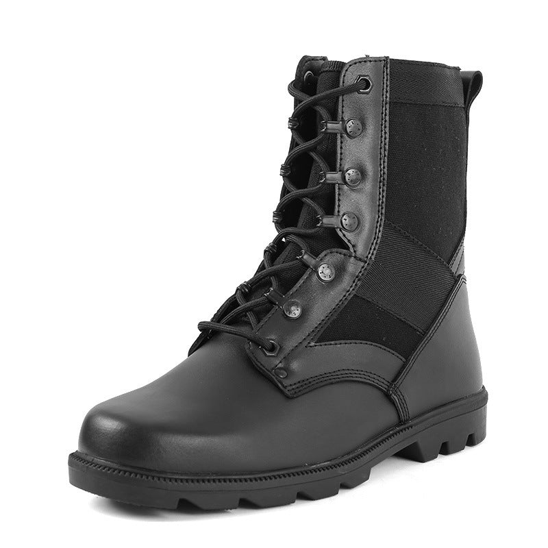 Black Leather Combat Boots for Men and Women - Durable, Stylish, and Comfortable
