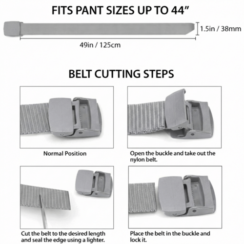 XGear Tactical Adjustable Nylon Belt with Plastic Buckle