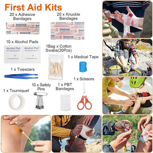 121Pcs Survival Kit for Outdoor Adventure - Professional Emergency Gear & Tactical First Aid Supplies for Camping, Hiking, and Hunting
