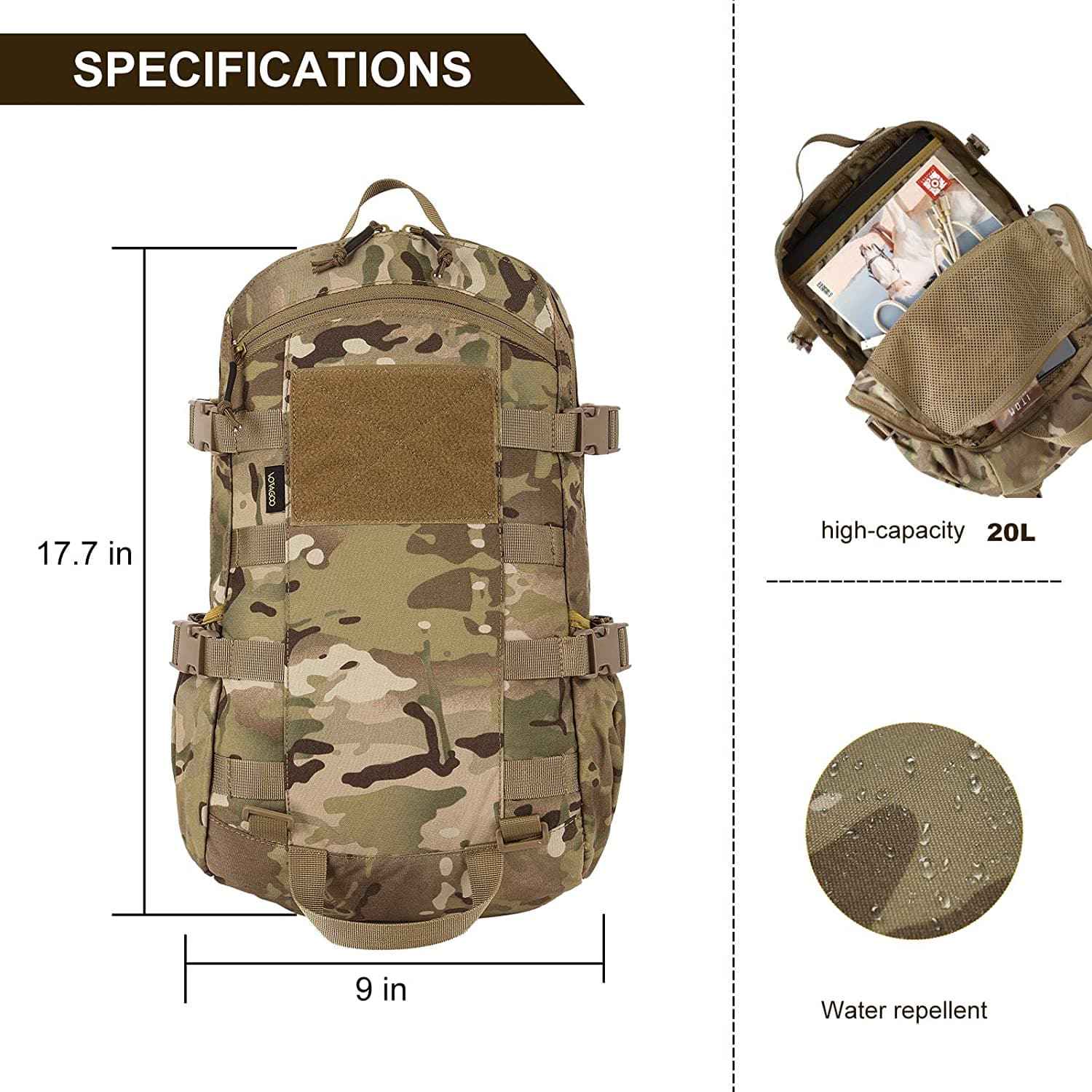Tactical MOLLE Rucksack – Durable Outdoor Backpack