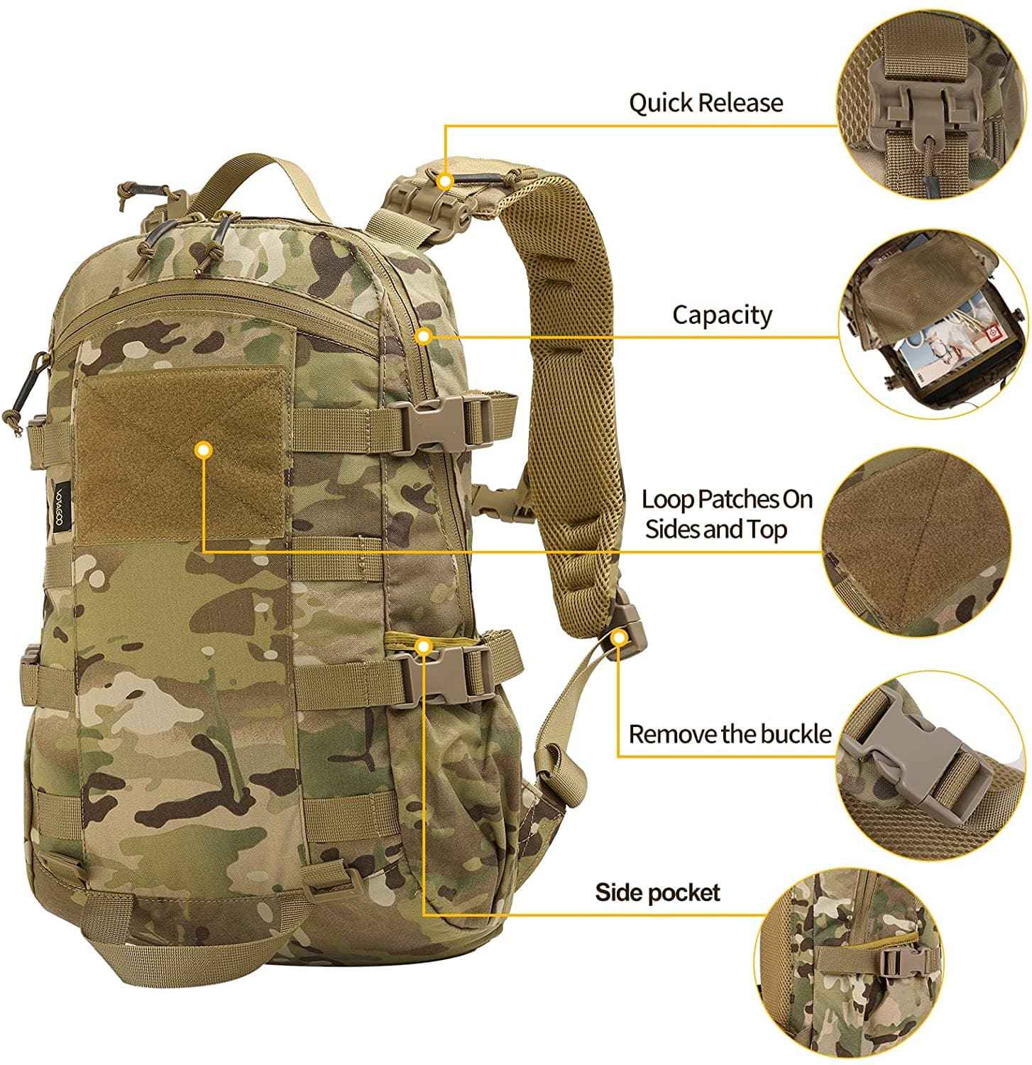 Tactical MOLLE Rucksack – Durable Outdoor Backpack