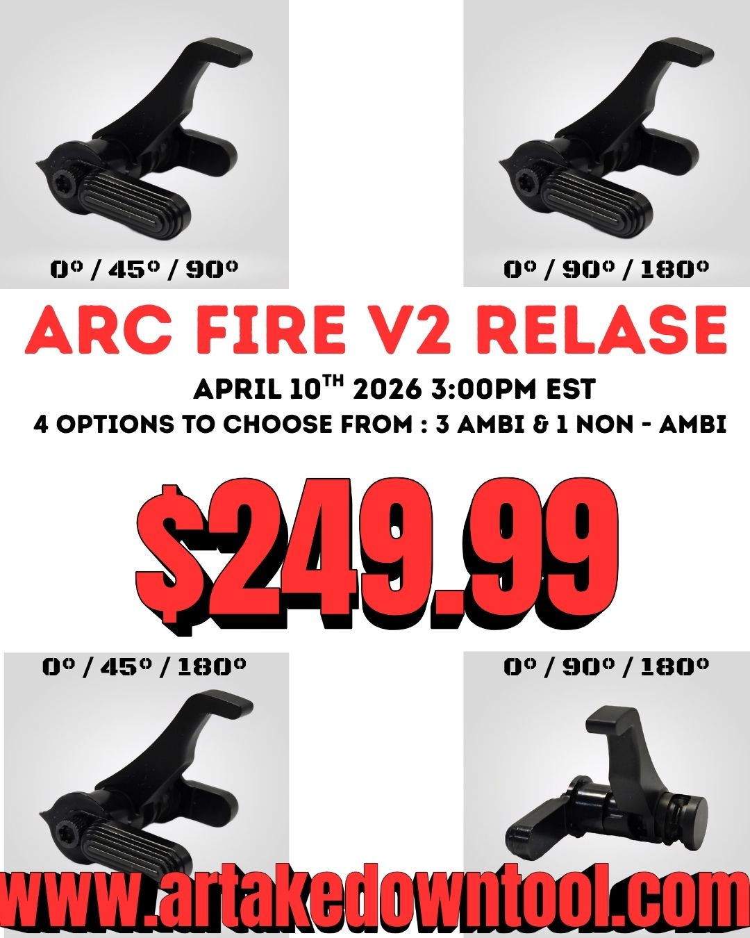AS Designs ARC-Fire V2 — Ambi Kit | 0°/45°/90° Selector Throw