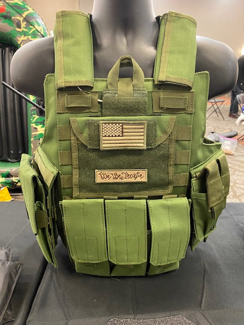Tactical Vest Plate Carrier W/ 2 10x12 Curved Plates- BUNDLE
