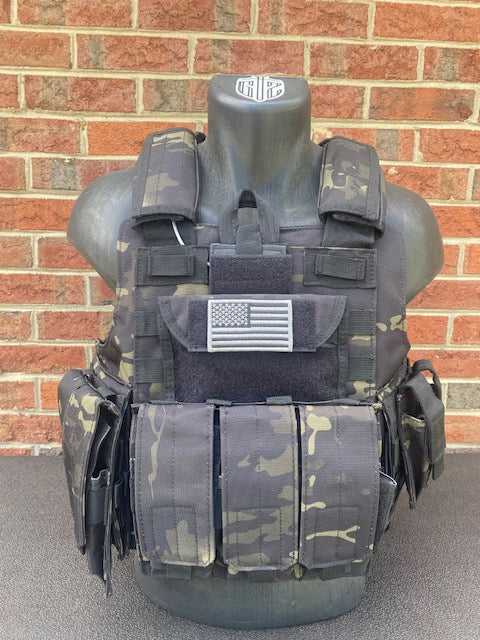 Tactical Vest Plate Carrier W/ 2 10x12 Curved Plates- BUNDLE