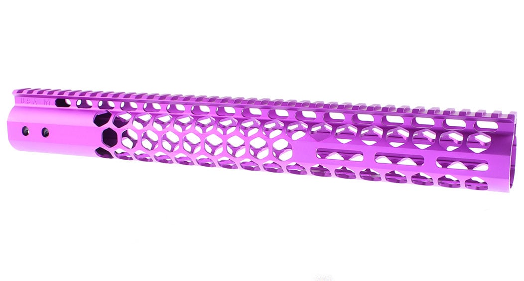 Guntec 15" Honeycomb M-LOK Handguard - Purple