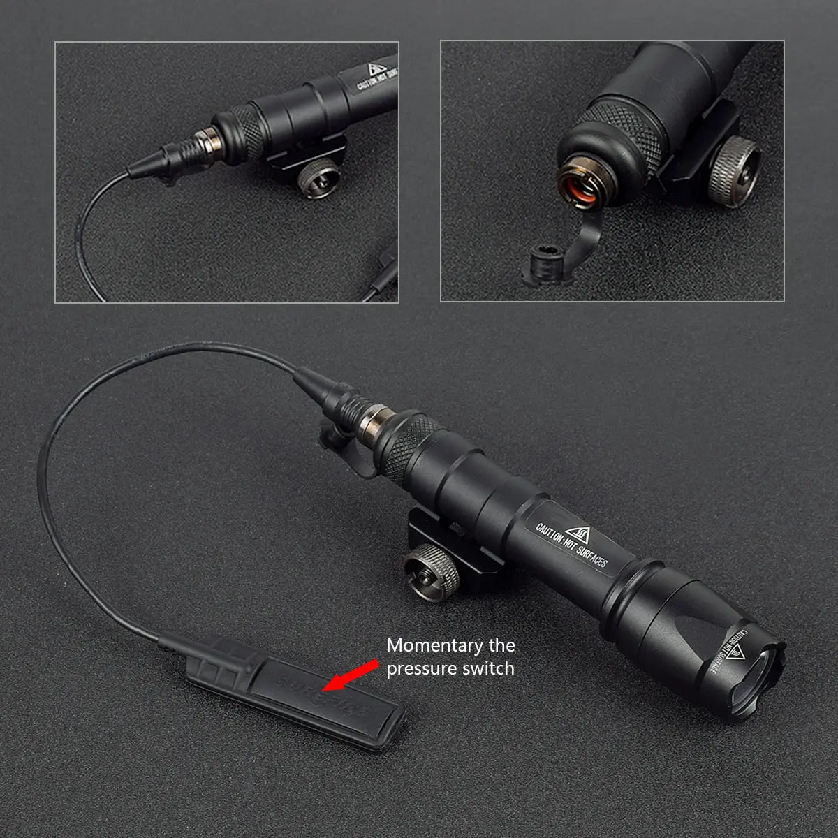 Tactical Scout Light With Dual Function Pressure Switch 600 Lumen