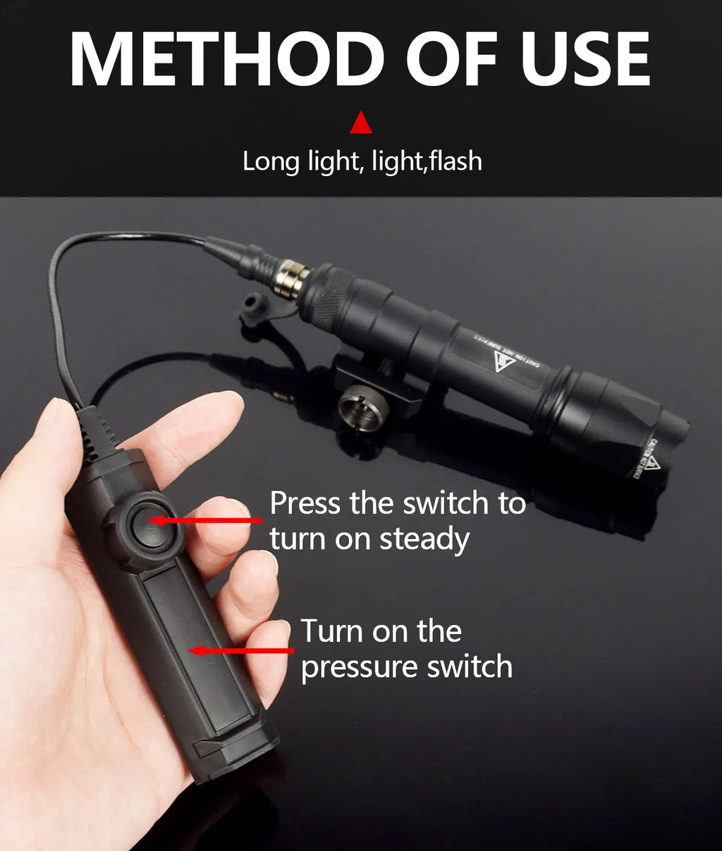 Tactical Scout Light With Dual Function Pressure Switch 600 Lumen