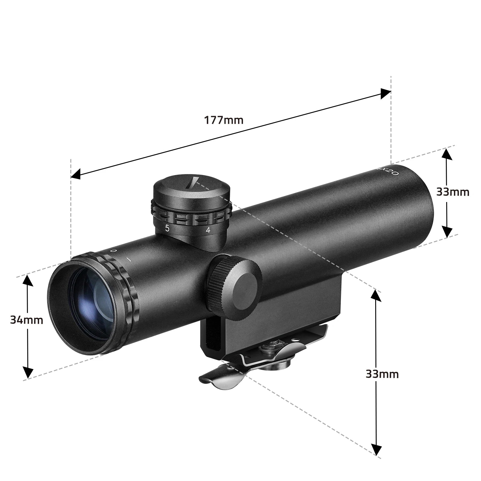Retro M16 Carry Handle Rifle Scope 4x20