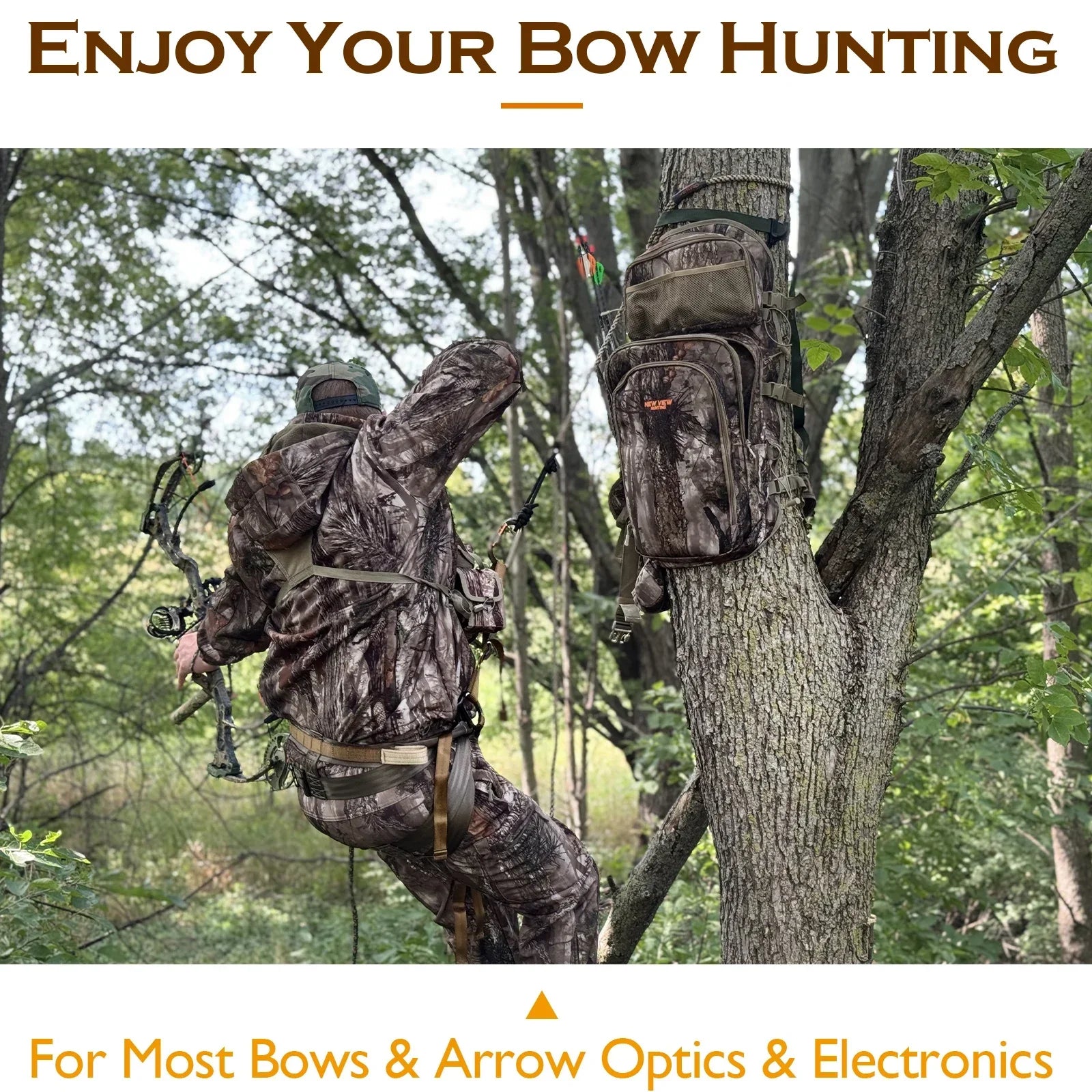 Camo Hunting Backpack with Bow Holder