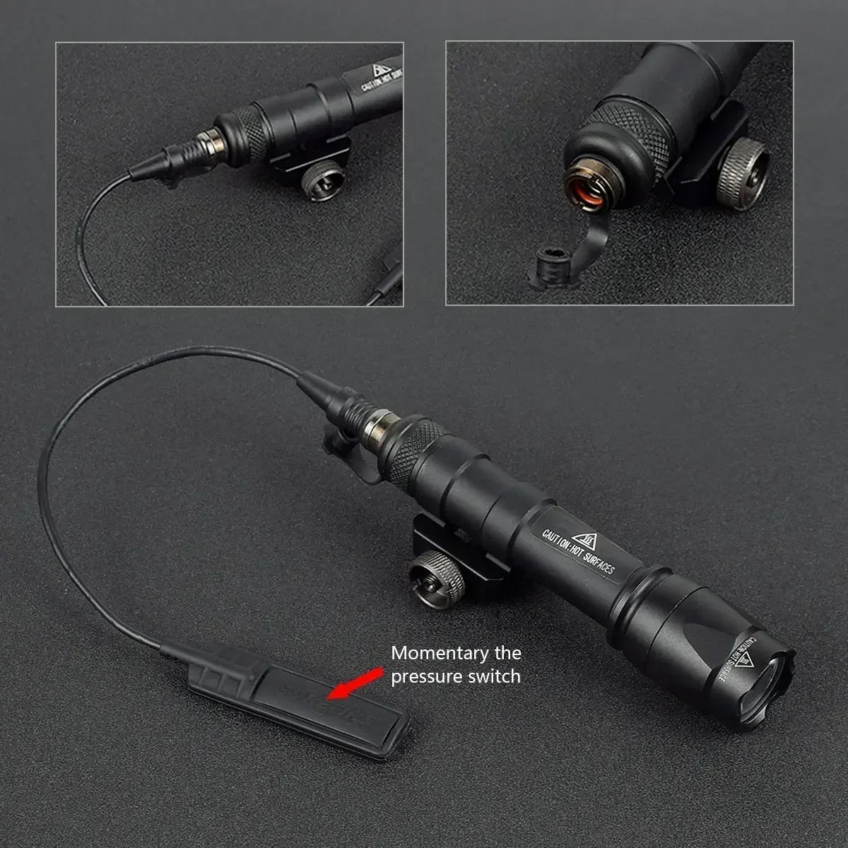 Tactical Scout Light With Dual Function Pressure Switch 600 Lumen