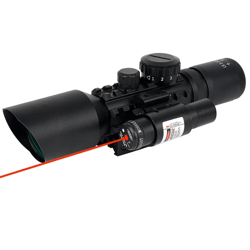 Illuminated Cross-Hair Reticle Scope w/ Laser