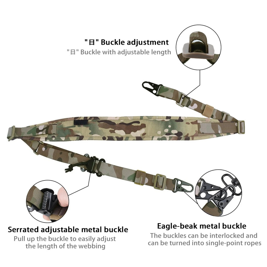 Adjustable Length Rifle Sling Strap 2 Point /1 Point