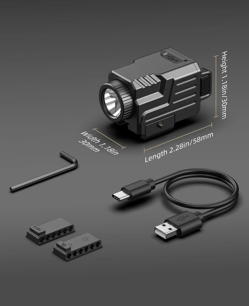 Tactical 800 Lumen Rechargeable Pistol Light