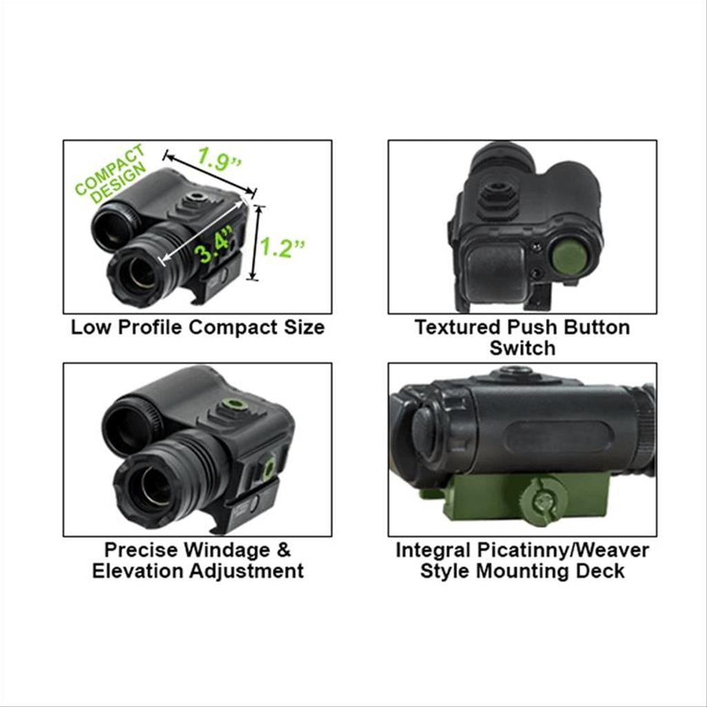 Instant Target Aiming BullDot Compact Green Laser