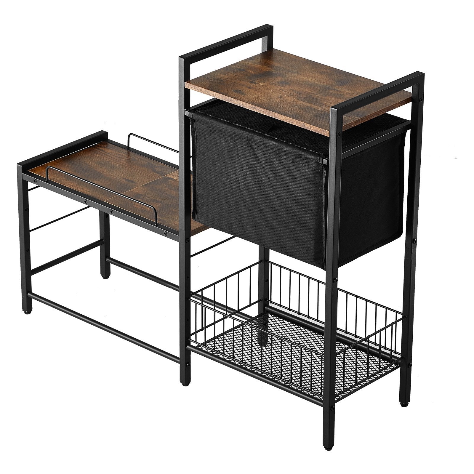 Pet Feeding Station with Storage for Dog Food and Toy Organizer - Raised Dog Bowls
