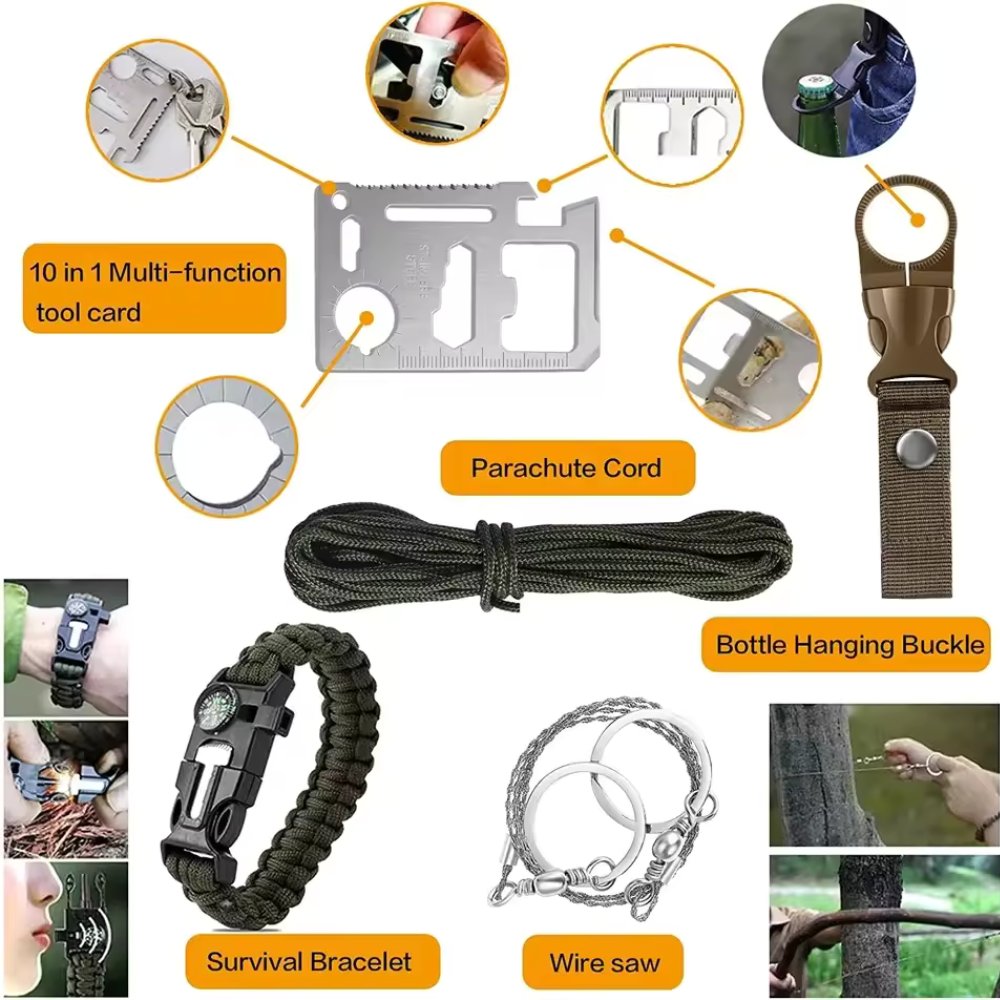 31 Pieces Survival Gear with Bag