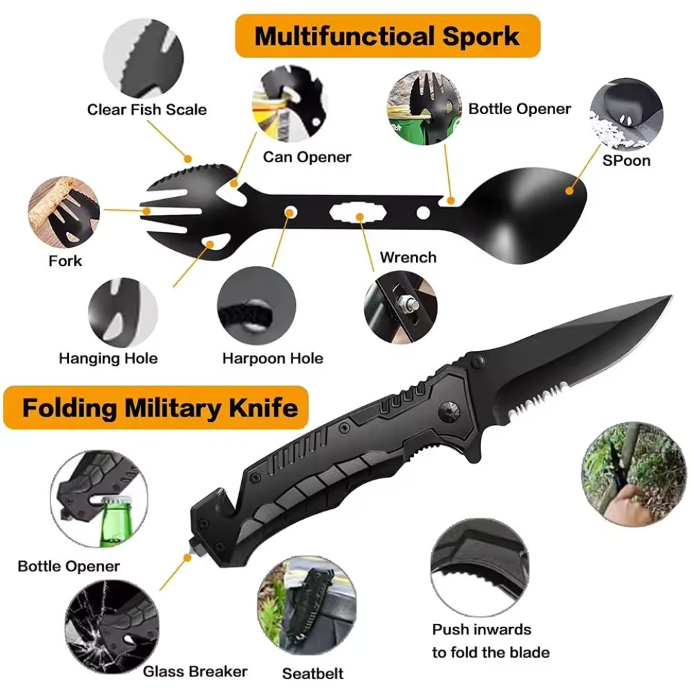 31 Pieces Survival Gear with Bag
