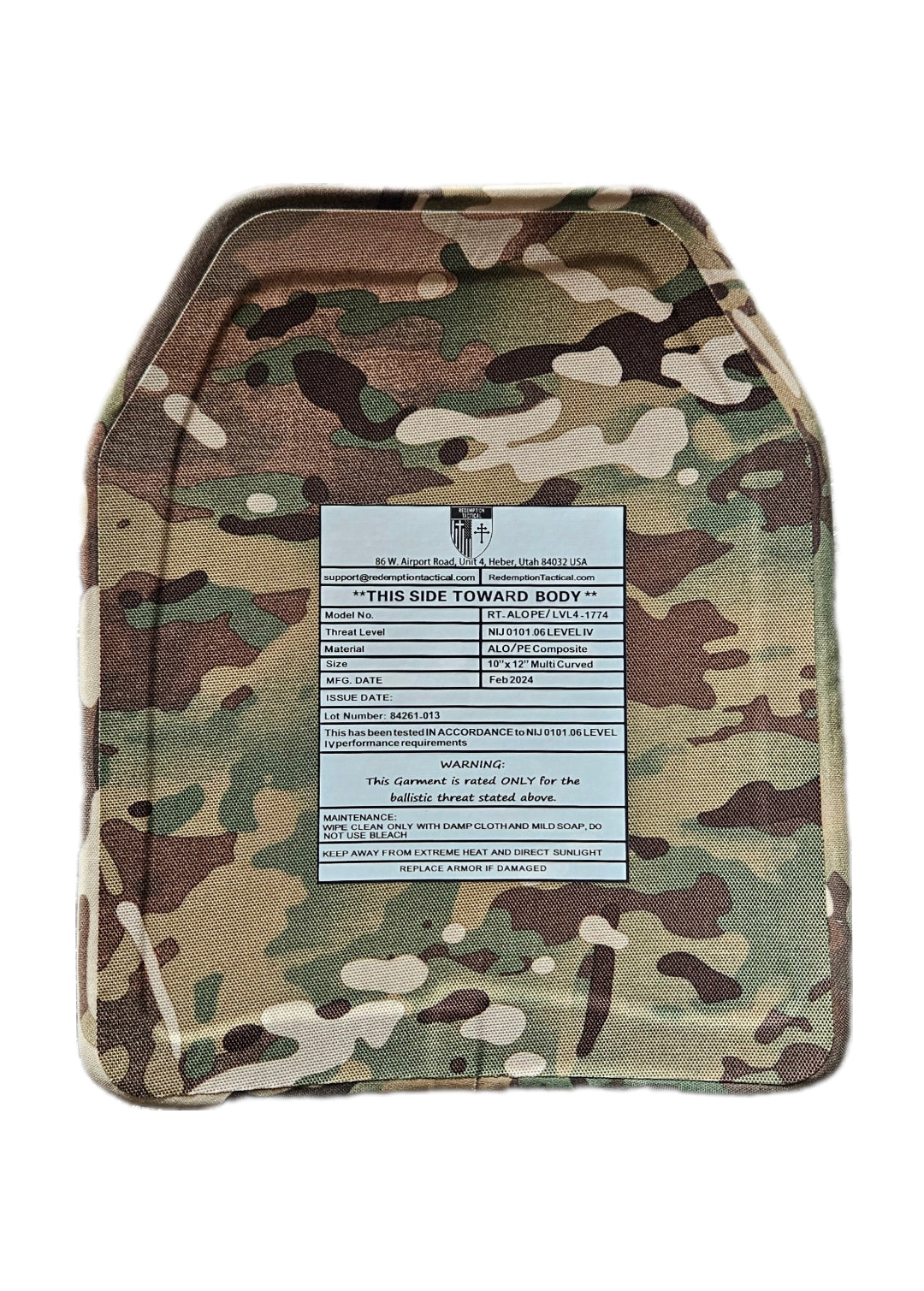 Double MULTI-CURVE | 10x12 Level IV Ballistic Female Multicurve Plates (Single Plate or as a Set)