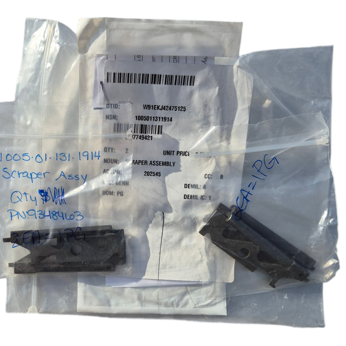 US Army Combination Scraper Tool 1005-01-131-1914 Carbon Bolt Cleaning SAW M249