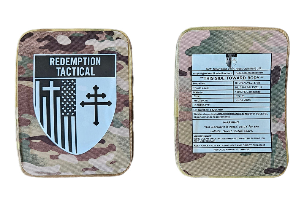 (PAIR) Level III 6x8" Side Plates (Lightweight Alumina PE Material)