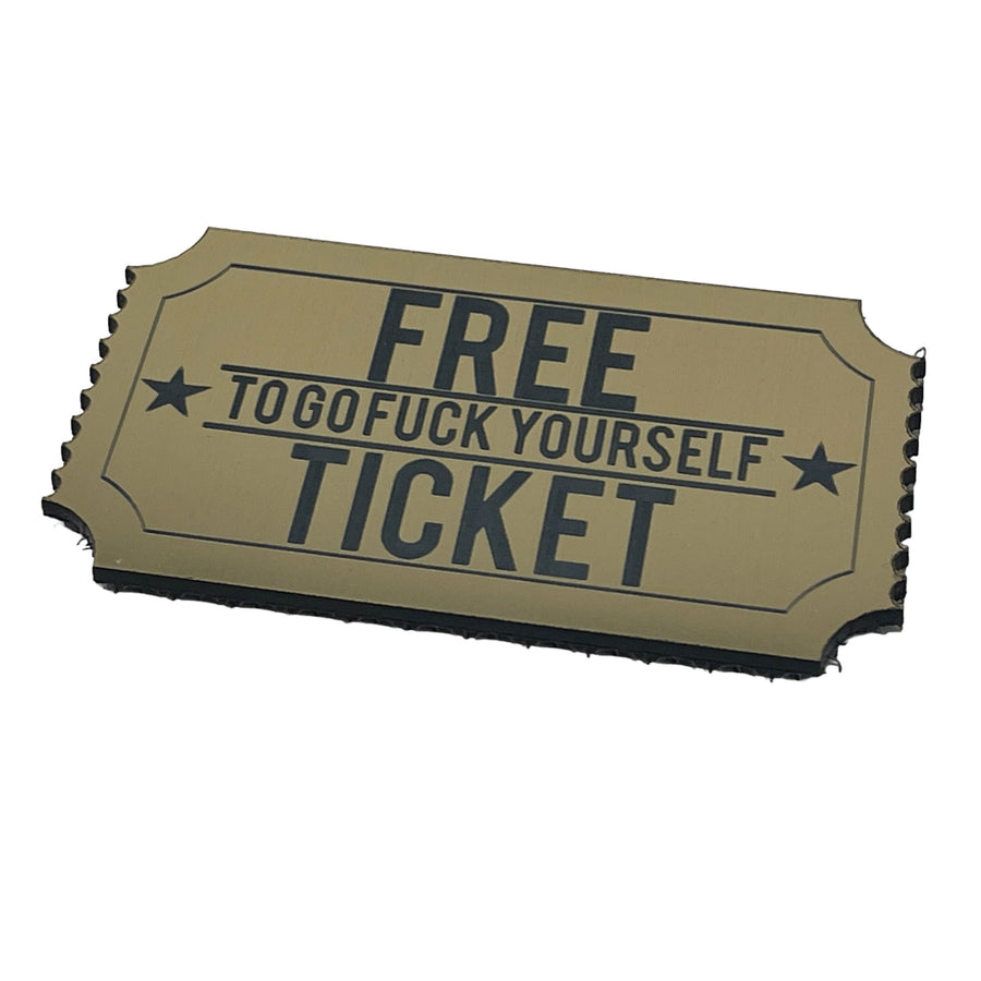 PatchPanel Ticket to Go Fuck Yourself Patch + Sticker