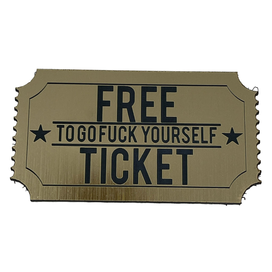 PatchPanel Ticket to Go Fuck Yourself Patch + Sticker