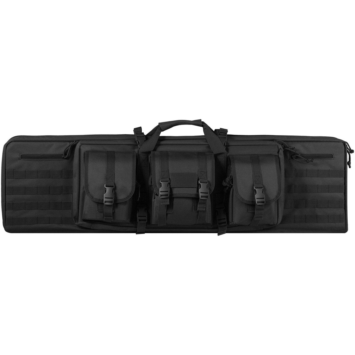Rifle Bag, 42 inch Tactical Double Long Gun Bag, Soft Rifle Case with Lockable Zipper, Portable Handle & Shoulder Strap, 3 Large Storage Pockets Rifle Case for Two 40" Rifles & 2 Pistols