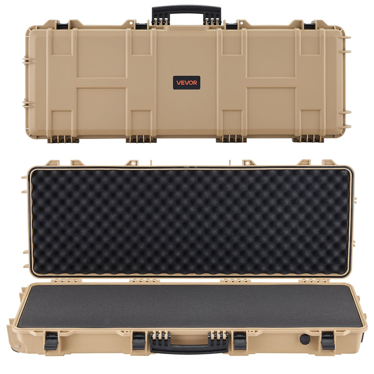 42" Hard Rifle Case, Lockable Rifle Case with Pre-cut Foams, Movable Gun Storage with Wheels, IP67 Waterproof & Dustproof Pistol Storage for Rifle, Shotgun, Airsoft Gun