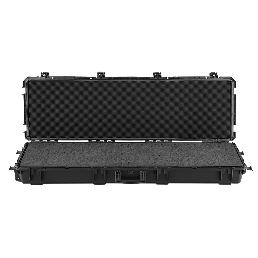 50" Black Hard Rifle Case, Lockable Rifle Case with Detachable XPE Foam, Gun Storage with Wheels, IP67 Waterproof & Dustproof Pistol Storage Cases for Rifles, Shotguns, Airsoft Guns
