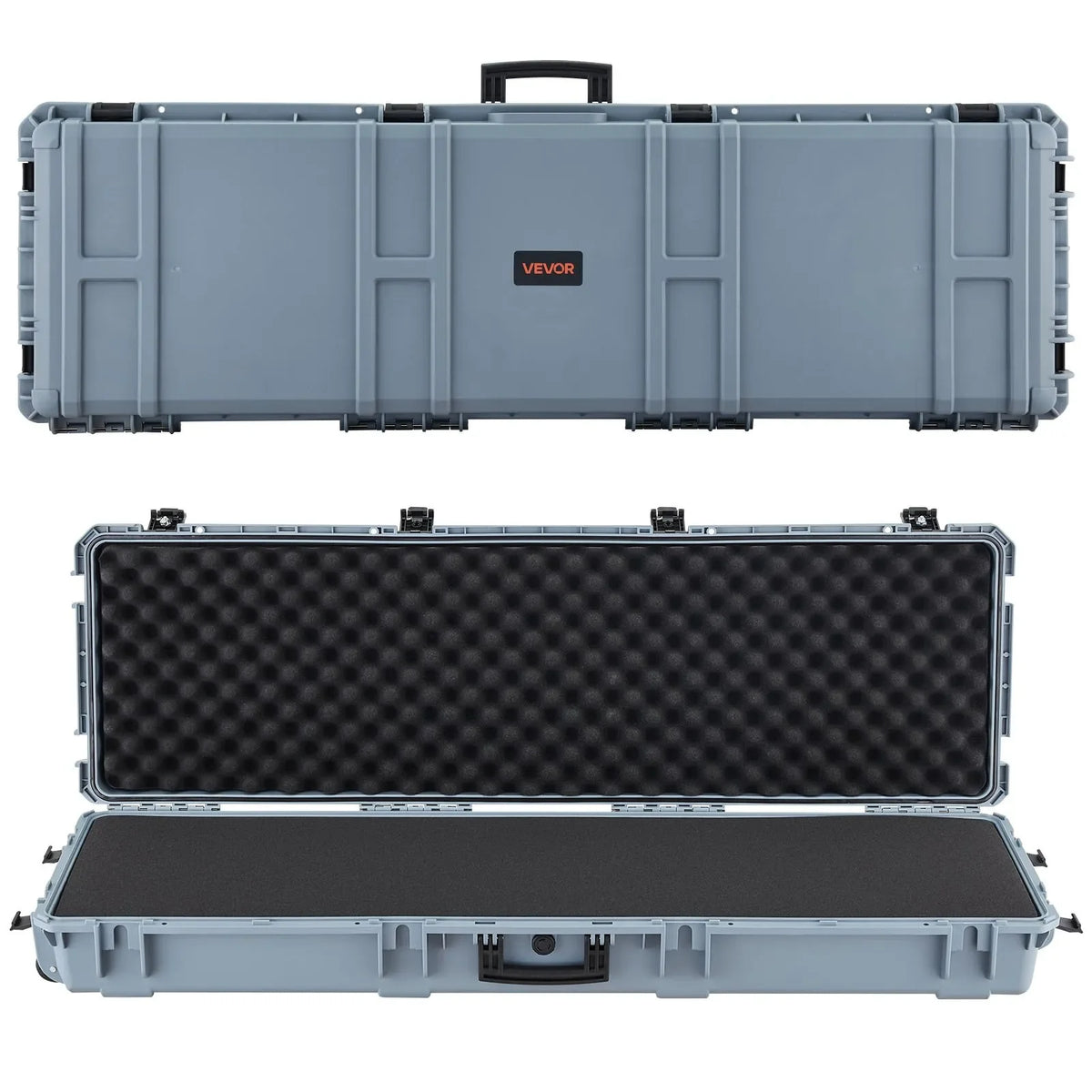 52" Hard Rifle Case, Lockable Rifle Case with Pre-cut Foams, Gun Storage with Wheels, Heavy Duty IP67 Waterproof & Dustproof Pistol Storage Cases for Rifles, Shotguns, Airsoft Guns