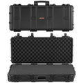 36" Hard Rifle Case, Lockable Rifle Case with 4 Layers Pre-cut Foams,Gun Storage with Wheels, IP67 Waterproof & Dustproof Pistol Storage Cases for Rifles, Shotguns, Airsoft Guns