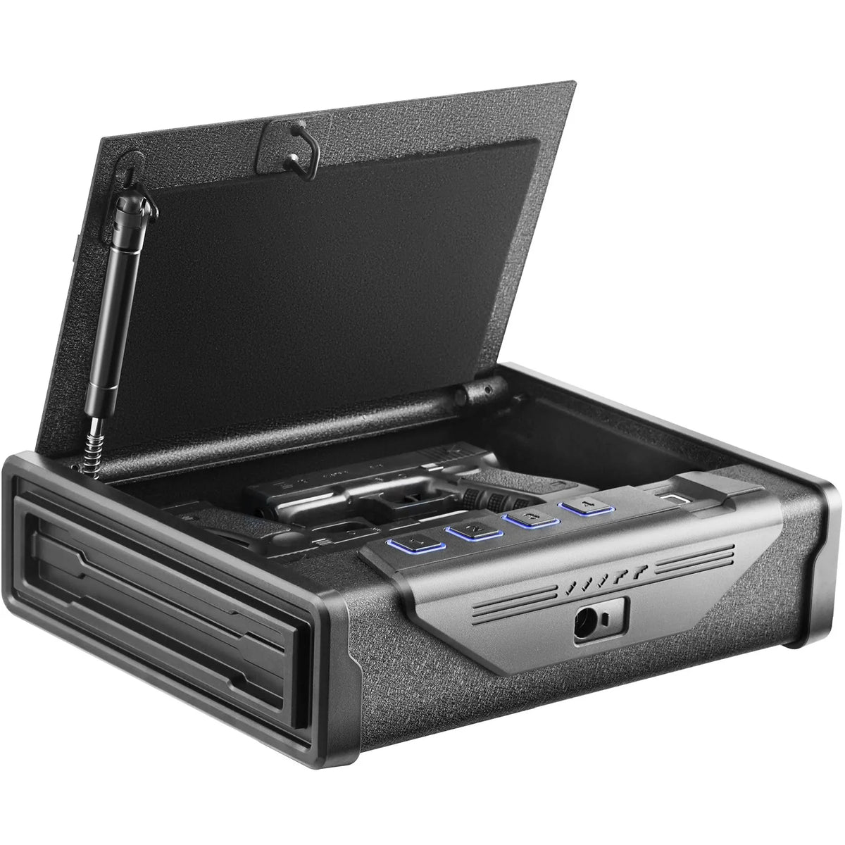 Gun Safe for Pistols, Biometric Gun Safe with Three Quick Access Ways of Fingerprints, Passwords and Keys, Handgun Safe for 2 Pistols for Home, Bedside, Nightstand, Car