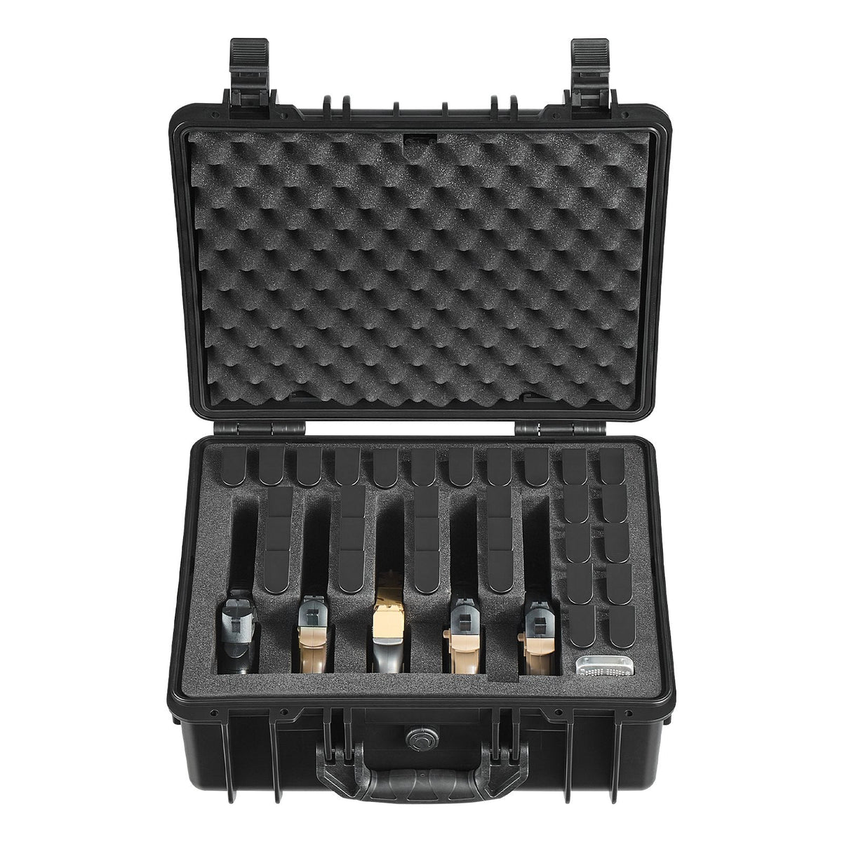 Hard Pistol Case, Heavy Duty Hard Gun Case with XPE Foam Lining, Waterproof Pistol Storage Box with Customizable Interior & Handle for Gun, Lenses, Camera, Gear, TSA Compliant, 18.7x12.5x7.5 in