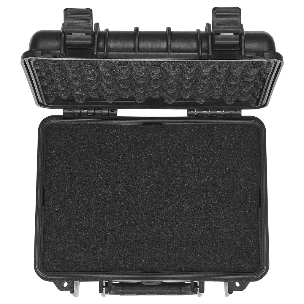 Hard Pistol Cases with Pre-cut PU Foam, Waterproof & Dustproof Hard Gun Case for 2 Pistol, 14.1×11.5×7.6 in Lockable Pistol Case, Black