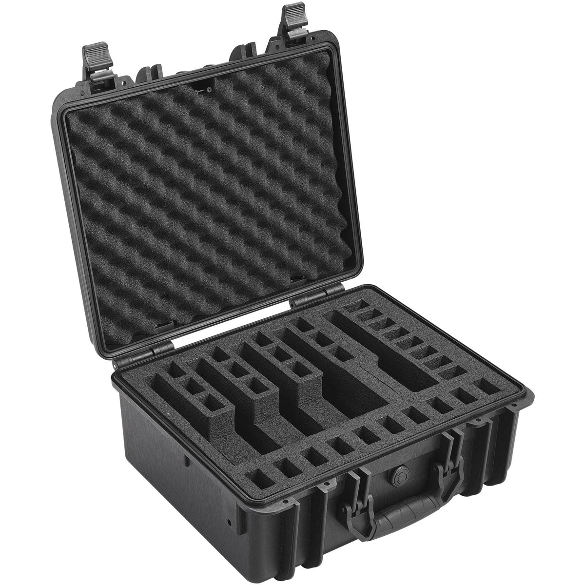 Hard Pistol Cases with Pre-cut Lining, Waterproof & Dustproof Hard Gun Case for 5 Pistol, 18.9×16.3×8.5 in Lockable Pistol Case, Black