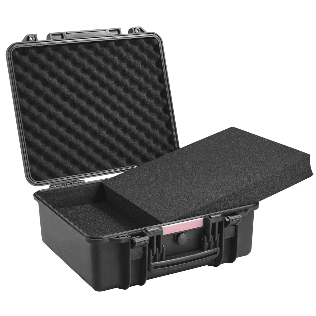Hard Pistol Cases with Pre-cut PU Foam, Waterproof & Dustproof Hard Gun Case for 6 Pistol, 19.3×17.1×8.3 in Lockable Pistol Case, Black